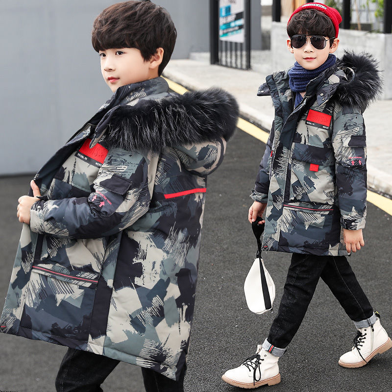 Teenage Big Boys Winter Jacket 2020 Children's Disguise Fur Hooded Outwear Kids Thicken Warm Coat for Boys 4 6 8 10 12 14 Years LJ201127