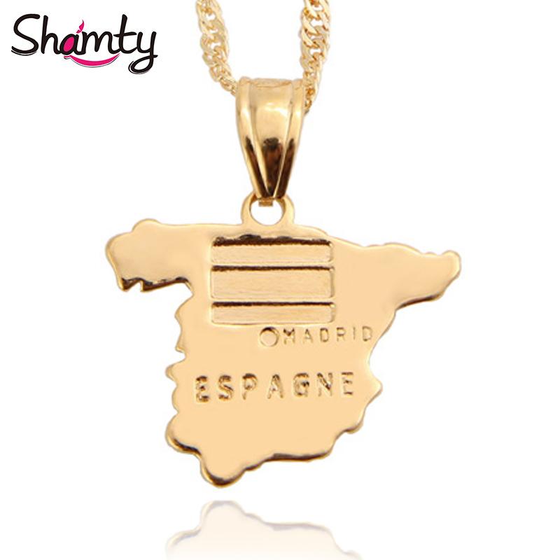 Shamty Unisex Spain Map Flag Pendants Necklace Map Pure Gold Color Chain Jewelry Spanish Gift Items
Shamty Unisex Spain Map Flag Pendants Necklace Map Pure Gold Color Chain Jewelry Spanish Gift Items