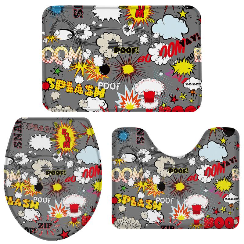 Funny Explosion Pattern Bathroom Set Toilet Cover Mat Pedestal Rug Non-Slip Bathroom Accessories Set Home Doormat
Funny Explosion Pattern Bathroom Set Toilet Cover Mat Pedestal Rug Non-Slip Bathroom Accessories Set Home Doormat