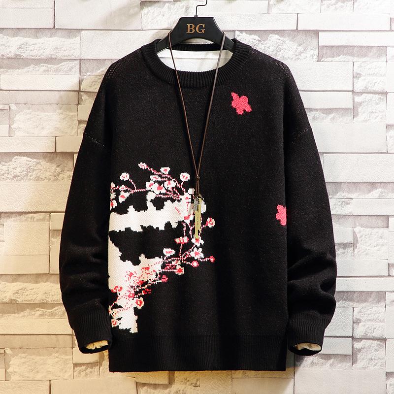 New Autumn Pullovers Men Harajuku Cherry Blossom Pattern Knitted Sweaters Fashion Causal All-match O-Neck Jumpers Plus Size 5XL, Black
New Autumn Pullovers Men Harajuku Cherry Blossom Pattern Knitted Sweaters Fashion Causal All-match O-Neck Jumpers Plus Size 5XL, Black