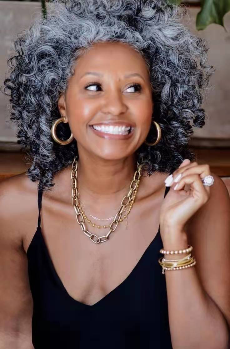 Gray hair deep curly Ponytail hair extension wraps salt and pepper naturally grey Brazilian Remy Hairpiece Pony tail afro puff Clip In Drawstring Pony