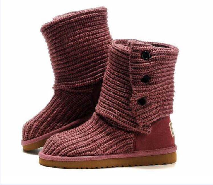 HOT SELL CLASSIC DESIGN AUS WOMEN SNOW BOOTS U58190 KNITTING WOOLLEN YARN TALL SHORT WOMEN BOOTS KEEP WARM BOOTS US3-12