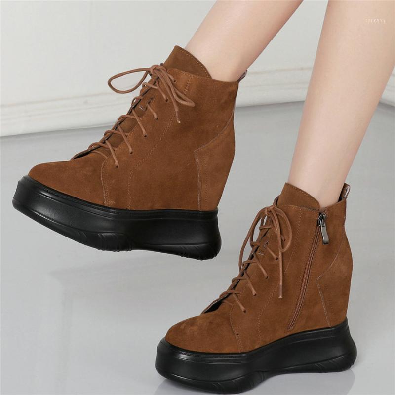 Fashion Sneakers Women Lace Up Cow Suede Leather High Heel Ankle Boots Female High Top Round Toe Platform Trainers Casual Shoes1, Black
Fashion Sneakers Women Lace Up Cow Suede Leather High Heel Ankle Boots Female High Top Round Toe Platform Trainers Casual Shoes1, Black