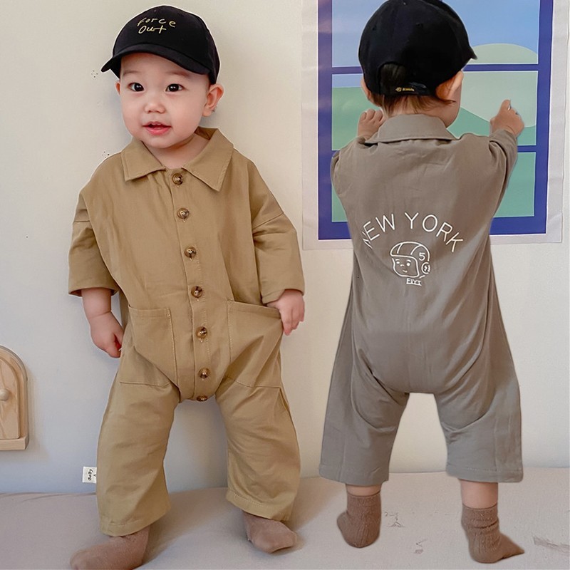 2021 Spring New Baby Rompers Single Breast Boys Jumpsuits Long Sleeve Cartoon Infant Girls Playsuit 0-24m Onib, 45151515khaki
2021 Spring New Baby Rompers Single Breast Boys Jumpsuits Long Sleeve Cartoon Infant Girls Playsuit 0-24m Onib, 45151515khaki