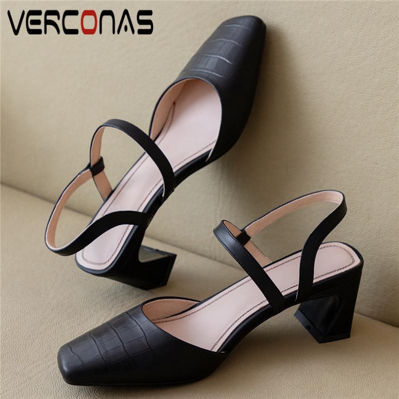 VERCONAS Women Thick Heel Wild Sandals Office Shoes Slippers Square Toe Popular Genuine Leather Elegant Thick Heels Shoes Woman, Black
VERCONAS Women Thick Heel Wild Sandals Office Shoes Slippers Square Toe Popular Genuine Leather Elegant Thick Heels Shoes Woman, Black