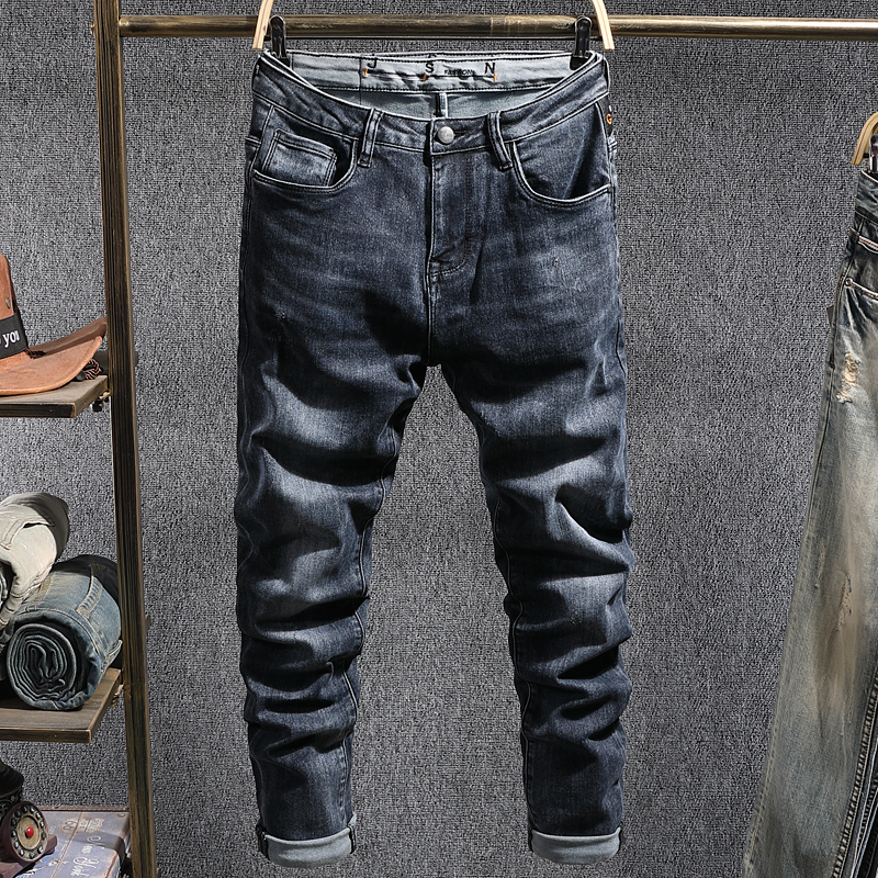 2021 Autumn New Fashion Designer Men High Quality Retro Black Blue Slim Jeans Elastic Casual Japanese Vintage Denim Long Pants 9e6s
2021 Autumn New Fashion Designer Men High Quality Retro Black Blue Slim Jeans Elastic Casual Japanese Vintage Denim Long Pants 9e6s