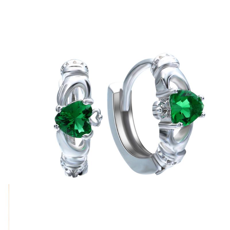 Hainon Fashion Luxury Green Pink Blue Zircon Silver Color Heart Hoop Earrings Summer New Jewelry for Women Wedding Ring
Hainon Fashion Luxury Green Pink Blue Zircon Silver Color Heart Hoop Earrings Summer New Jewelry for Women Wedding Ring