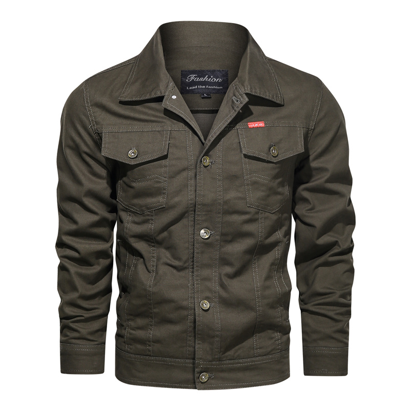 2020 Autumn New Men Jacket Pure Cotton Solid Color Long-sleeved Jacket Men Casual Air Force Lapel Jacket Men Pockets, Army green
2020 Autumn New Men Jacket Pure Cotton Solid Color Long-sleeved Jacket Men Casual Air Force Lapel Jacket Men Pockets, Army green