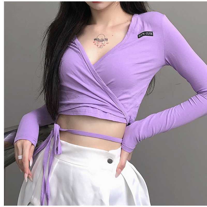 Women' Cross V-neck Yoga Dance short T-shirt body fitted embroidery breathable fitness suit hem strap running sports top, Purple
Women' Cross V-neck Yoga Dance short T-shirt body fitted embroidery breathable fitness suit hem strap running sports top, Purple