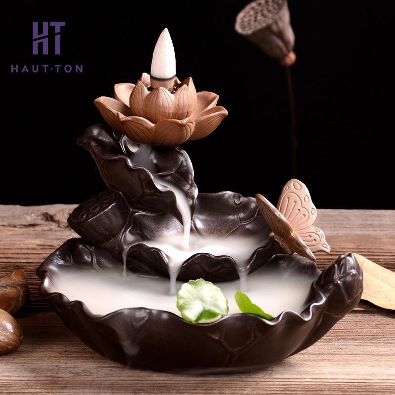 Creative Burner Holder Lotus Backflow Censer Aroma Burner Chinese Culture Decoration Use In Home Office Teahouse
Creative Burner Holder Lotus Backflow Censer Aroma Burner Chinese Culture Decoration Use In Home Office Teahouse