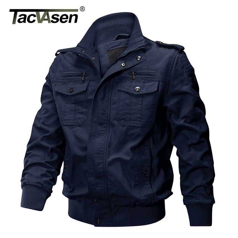 TACVASEN Jackets Men Winter Military Airsoft Jacket Pilot Bomber Jacket Coat Multi-Pockets Casual Cargo Work Jacket Men Clothing 201119