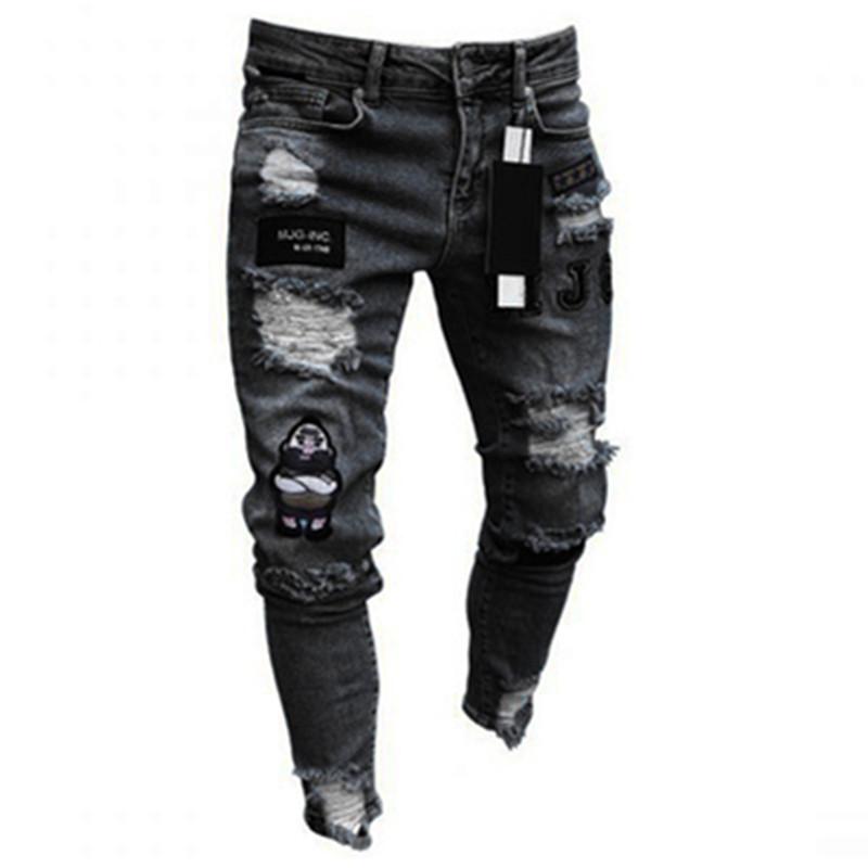 Motorcycle Men jeans Hole Embroidered Pencil Slim Men Trousers Casual Thin Denim Pants Classic Cowboys Young Man Stretch pants, Black
Motorcycle Men jeans Hole Embroidered Pencil Slim Men Trousers Casual Thin Denim Pants Classic Cowboys Young Man Stretch pants, Black