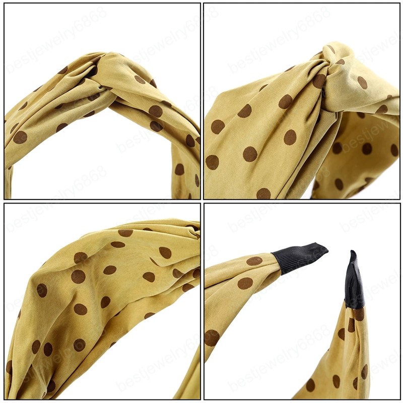 Fashion Cross Polka Dot Headband Eegant Women Hairband Bezel Turban Wide Size Girls Headwear Hair Accessories Hair Hoop