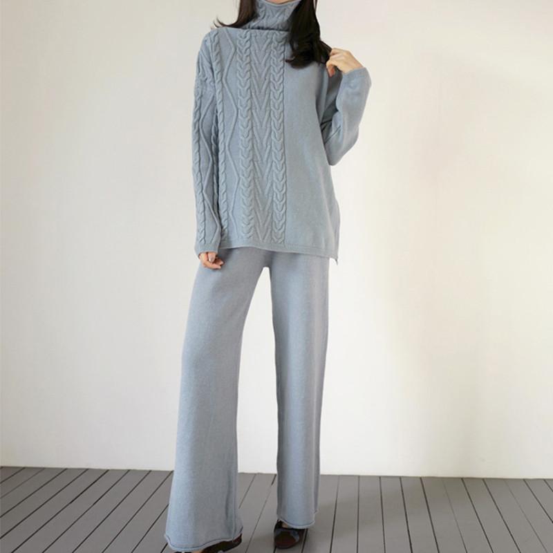 2021 Spring New Female Korean Sweater Suit Loose Turtleneck Sweater Wide-leg Pants Knitted Two piece Sets Solid Soft Tracksuit, Black
2021 Spring New Female Korean Sweater Suit Loose Turtleneck Sweater Wide-leg Pants Knitted Two piece Sets Solid Soft Tracksuit, Black