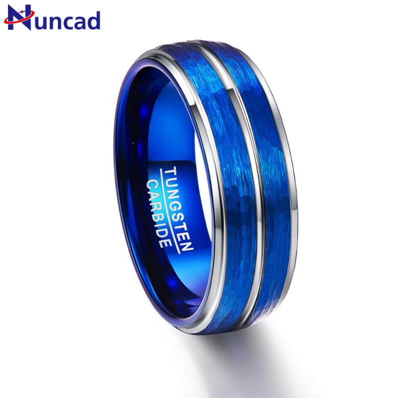 Wedding Rings Nuncad Men's Polished Grooved Tungsten Carbide 8mm Blue Brushed Hammered Bands Step Edge Size 7-12
Wedding Rings Nuncad Men's Polished Grooved Tungsten Carbide 8mm Blue Brushed Hammered Bands Step Edge Size 7-12