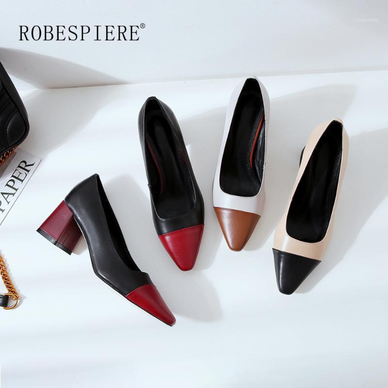 Dress Shoes ROBESPIERE Genuine Leather Women Pumps Shallow Mixed Colors Pointed Toe Elegant Square Heels Large Size Lady A621, Black
Dress Shoes ROBESPIERE Genuine Leather Women Pumps Shallow Mixed Colors Pointed Toe Elegant Square Heels Large Size Lady A621, Black