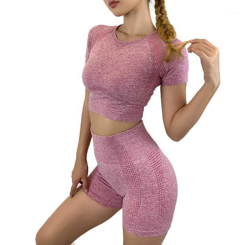 Women Yoga Set Seamless High Waist Flexible Breathable Short Sleeve Pants Workout Clothes for Women Sports Gym Clothing Fitness1, Pink
Women Yoga Set Seamless High Waist Flexible Breathable Short Sleeve Pants Workout Clothes for Women Sports Gym Clothing Fitness1, Pink