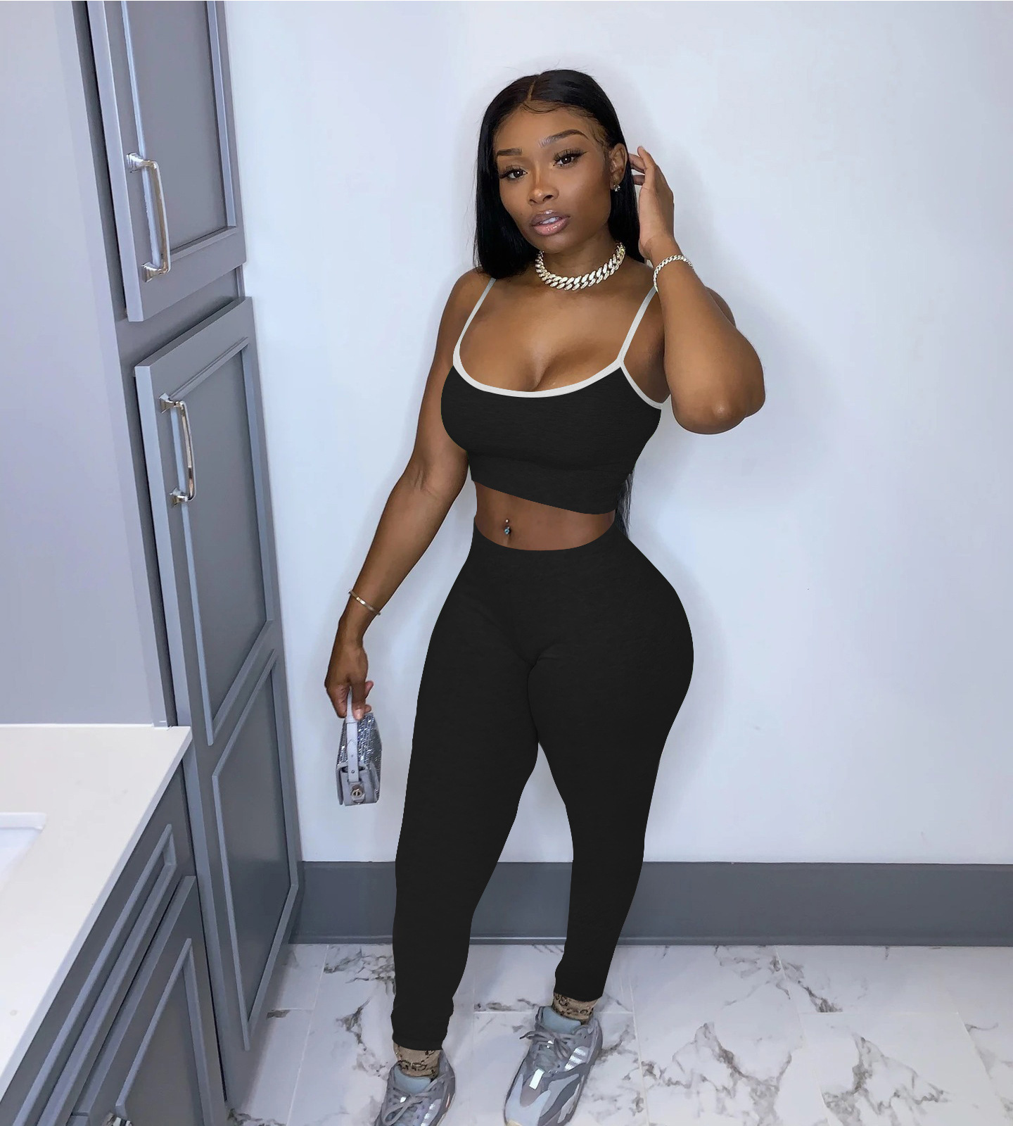 2023 women two piece outfits tracksuits fashion womens casual tracksuit short sling trousers set plus size clothing summer style S-XXL