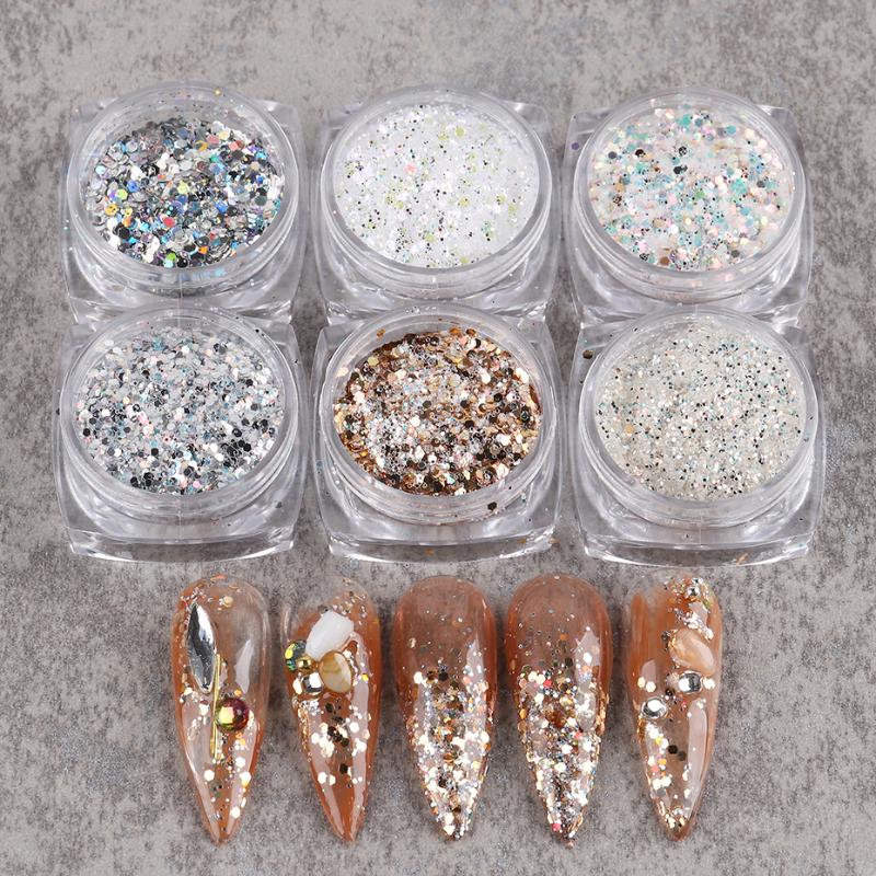 6 box Mix Nails Art Glitter Powder Sequins Laser Sliver Rose Gold Pigment Powder Flakes Christmas Manicure Decorations NF1539-27 
6 box Mix Nails Art Glitter Powder Sequins Laser Sliver Rose Gold Pigment Powder Flakes Christmas Manicure Decorations NF1539-27