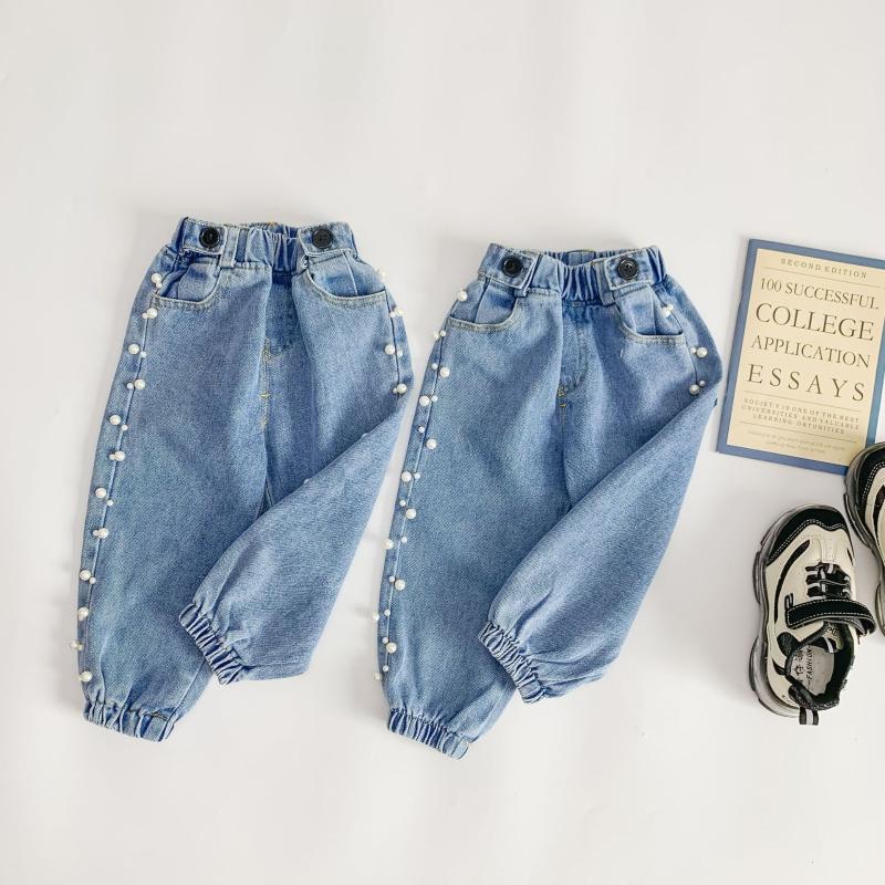 Autumn cute girls fashion side pearl casual jeans 1-6 years baby girl all-match denim pants, Blue
Autumn cute girls fashion side pearl casual jeans 1-6 years baby girl all-match denim pants, Blue