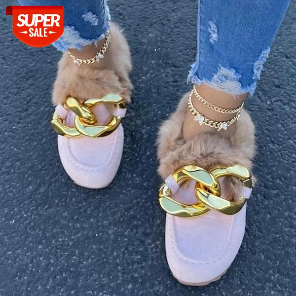Women Flat Shoes Winter Warm Faux Fur Slippers Metal Chain Ladies Slides Shoes Round Toe Flat Furry Ladies Flip Flops #be8B, Beige
Women Flat Shoes Winter Warm Faux Fur Slippers Metal Chain Ladies Slides Shoes Round Toe Flat Furry Ladies Flip Flops #be8B, Beige