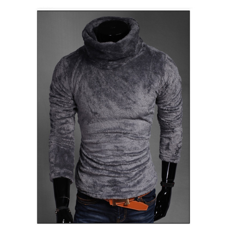 Autumn Men's Velvet Fleece Sweater Pullover Autumn Winter Male Turtleneck Sweaters Knitted Turtle Neck Pullovers Tops M-3XL 201203