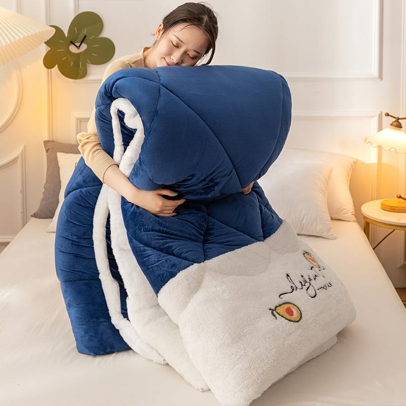 Double face comfortable warm quilt winter thickened blanket lamb cashmere space quilt core spring autumn home comforter, Gray
Double face comfortable warm quilt winter thickened blanket lamb cashmere space quilt core spring autumn home comforter, Gray