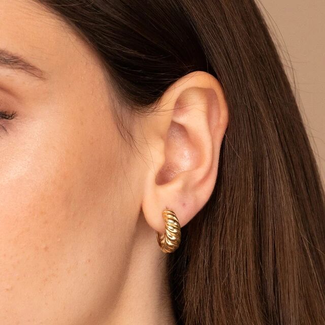 2024 New Arrived High Quality Gold Color Geometric Simple Fashion European Women Jewelry Minimal Delicate Twinst Hoop Earring