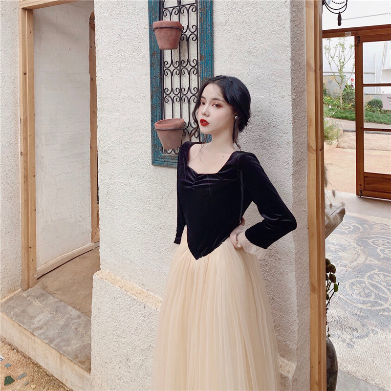 2021 Knitted or Crocheted High Vintage Retro New Spring Fine Gauze Fairy a Line in Long Velevt Shreds Dressed As 3RCV, Black
2021 Knitted or Crocheted High Vintage Retro New Spring Fine Gauze Fairy a Line in Long Velevt Shreds Dressed As 3RCV, Black