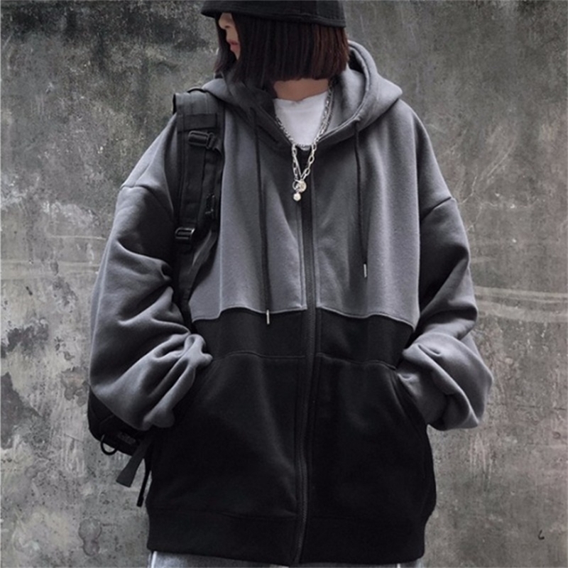 Women Autumn Hooded Sweatshirt Solid Color Street style Female Loose Long Sleeve Hoodie Sweatshirt Hooded Pullover roupas Femini 201217