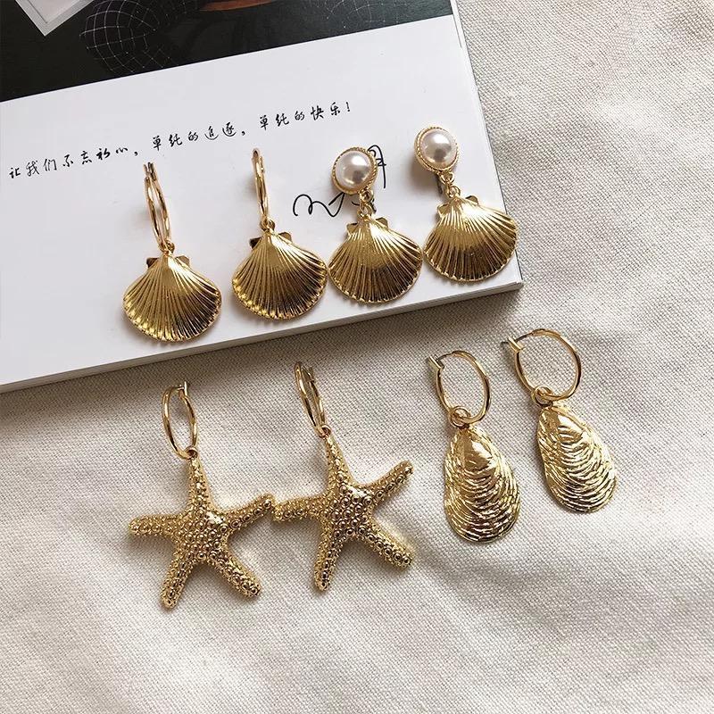 Fashion Women Bohemian Style Gold Starfish Conch Cowary Shell Big Circle Drop Earrings High Quality Dangle & Chandelier, Silver
Fashion Women Bohemian Style Gold Starfish Conch Cowary Shell Big Circle Drop Earrings High Quality Dangle & Chandelier, Silver