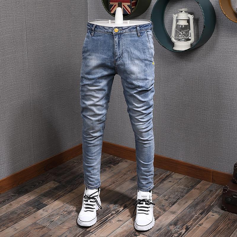 Newly Designer Fashion Men Jeans Retro Light Blue Slim Fit Casual Denim Pencil Pants Hombre Korean Style Elastic Long Trousers
Newly Designer Fashion Men Jeans Retro Light Blue Slim Fit Casual Denim Pencil Pants Hombre Korean Style Elastic Long Trousers
