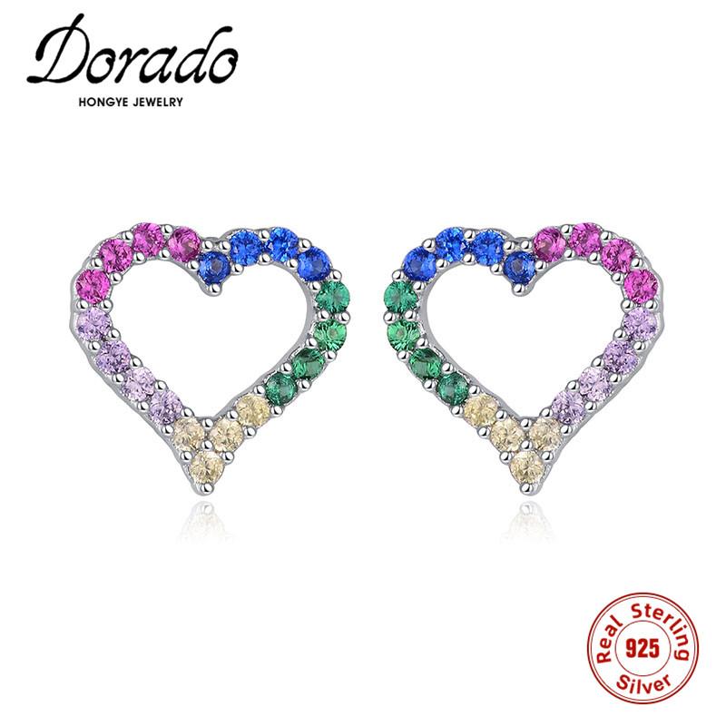 Stud Dorado Real 925 Sterling Silver Romantic Zircon Small Earrings For Women Hollow Out Colorful Heart Brincos 2021 Party Gifts
Stud Dorado Real 925 Sterling Silver Romantic Zircon Small Earrings For Women Hollow Out Colorful Heart Brincos 2021 Party Gifts