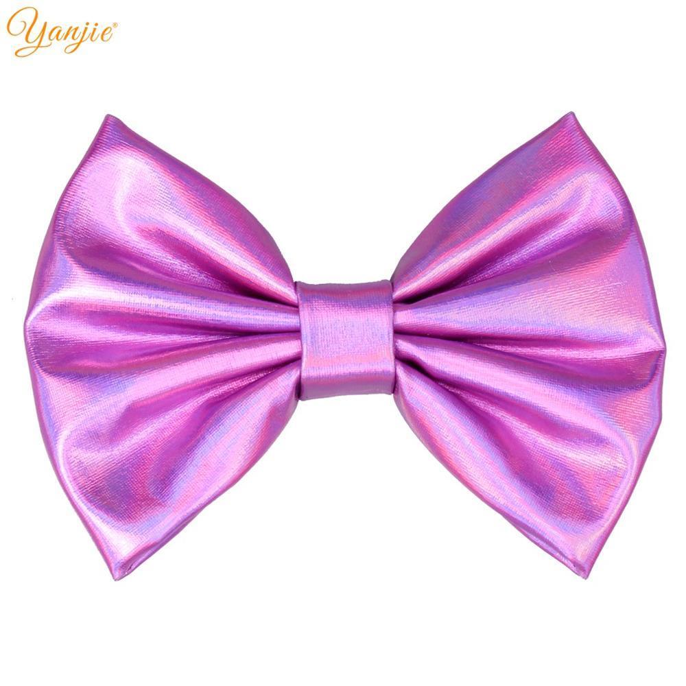 10pcs/lot 5'' Big Messy Metallic Glitter Bow Hair Clips For Children And Kids Hair bows Little Girls Headbands Hair Accessories LJ200903