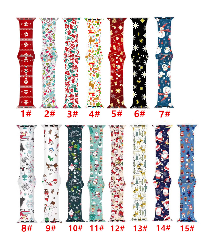HOT Silicone Christmas Replacement Bands for iWatch series 6 5 4 3 2 38/40mm 42/44mm Christmas Pattern Printed Smart Apple Watch Strap
HOT Silicone Christmas Replacement Bands for iWatch series 6 5 4 3 2 38/40mm 42/44mm Christmas Pattern Printed Smart Apple Watch Strap