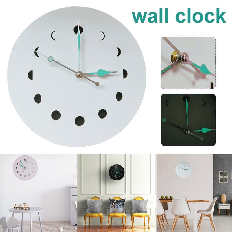 Silent Pointer Bedroom Hotel Wooden Moon Round Hanging Office Luminous Quartz Battery Powered Living Room Wall Clock Home Decor
Silent Pointer Bedroom Hotel Wooden Moon Round Hanging Office Luminous Quartz Battery Powered Living Room Wall Clock Home Decor
