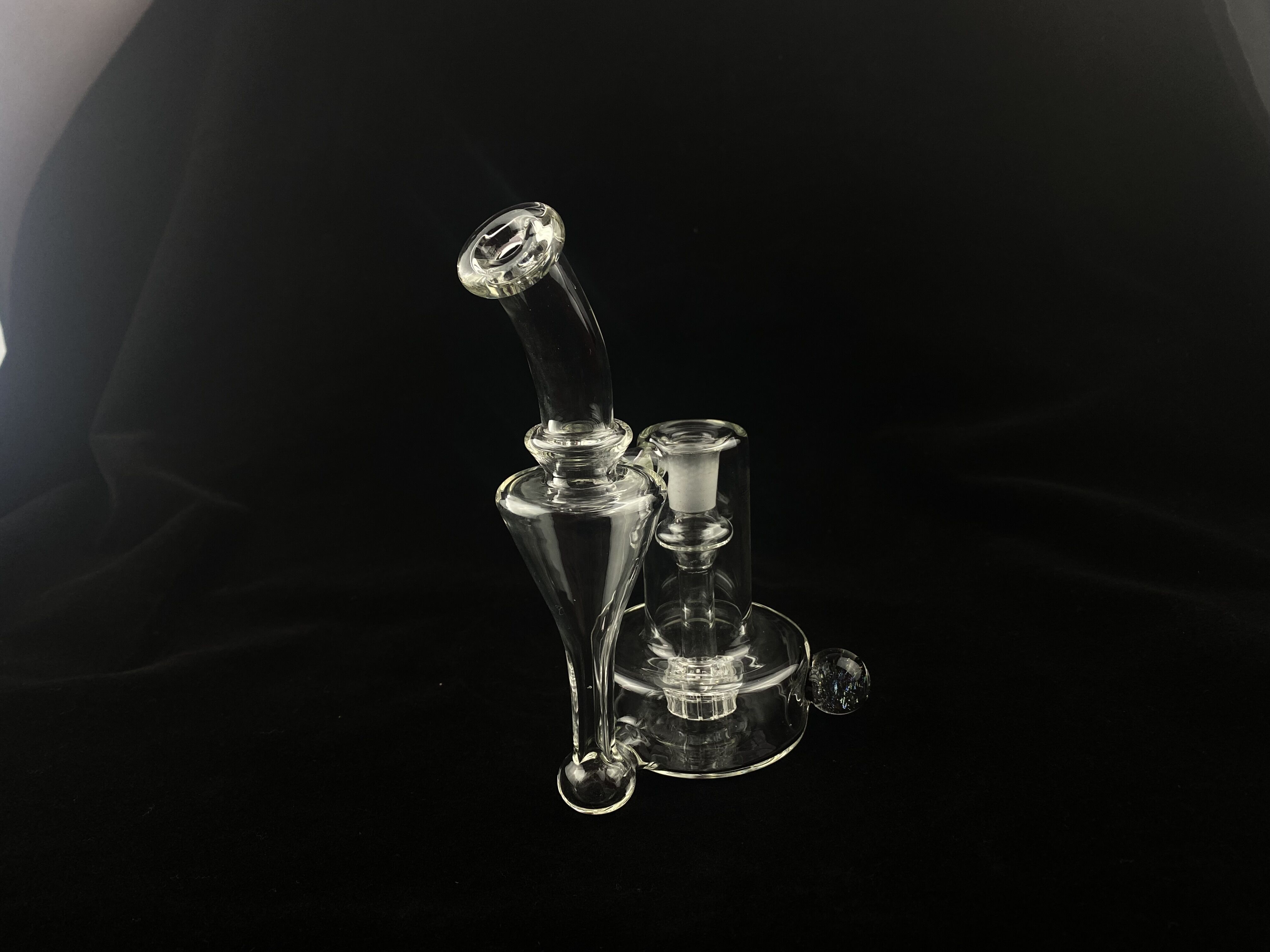 Smoking Pipes,clear rbr with a marble,recycle,14mm joint ,8 inch