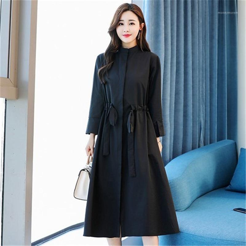 Windbreaker female 2020 early spring new fat sister large size loose long section slimming casual knee coat w3351, Black
Windbreaker female 2020 early spring new fat sister large size loose long section slimming casual knee coat w3351, Black