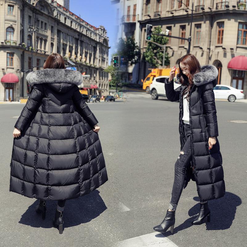 New Women X-long Duck Down Jacket Women Winter Outerwear Coats Female Long Casual Warm Down Puffer Jacket with Real Fur Collar, Black
New Women X-long Duck Down Jacket Women Winter Outerwear Coats Female Long Casual Warm Down Puffer Jacket with Real Fur Collar, Black