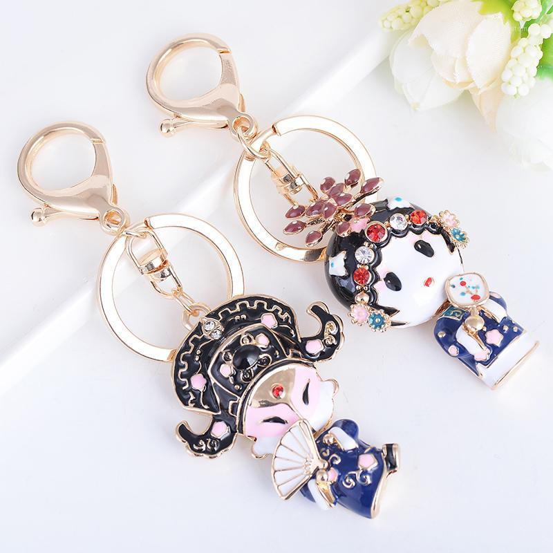 

Chinese Style Heartthrob Niche Tang Bohu And Qiu Xiang Keychain For Car Key Pendant Ring Peking Opera Character Lovers1