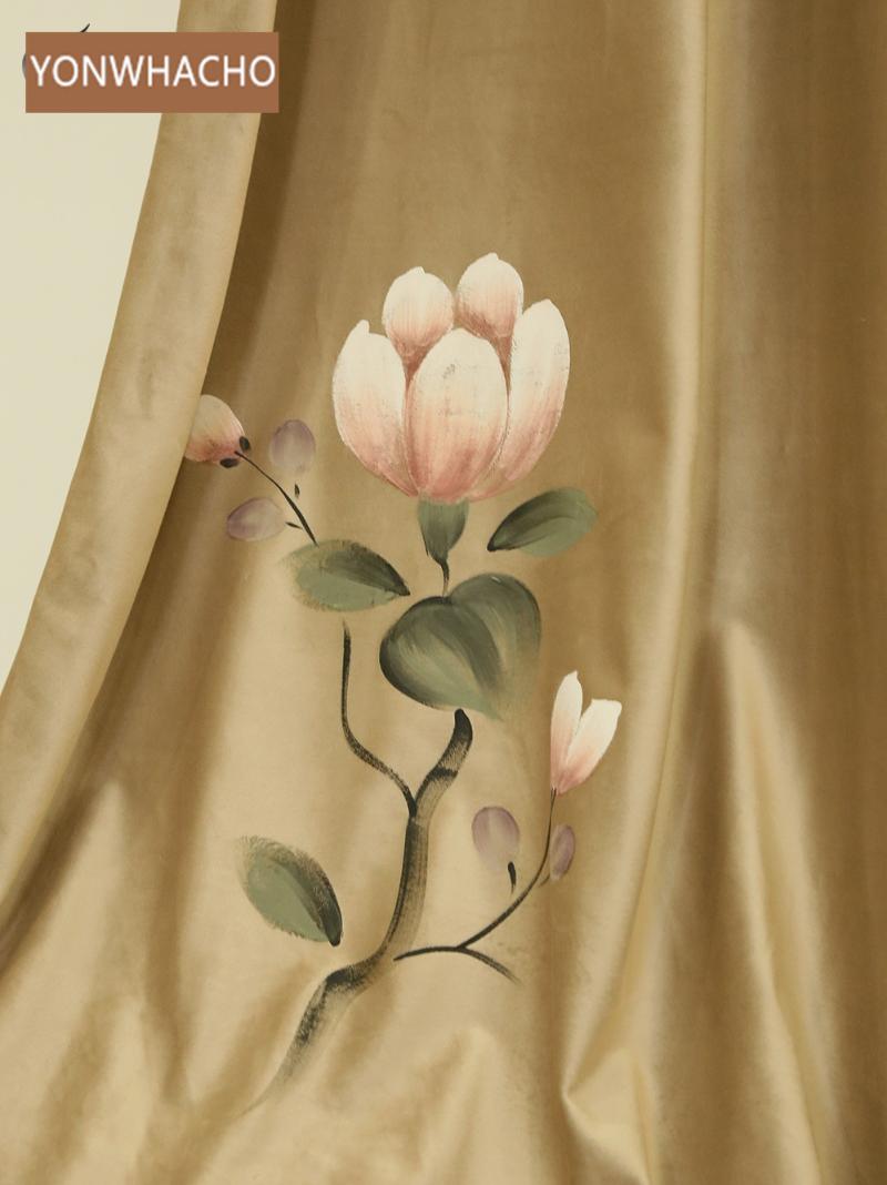 Custom curtains Classical Chinese hand-painted flannel luxury simple modern gold cloth blackout curtain tulle drape B855
Custom curtains Classical Chinese hand-painted flannel luxury simple modern gold cloth blackout curtain tulle drape B855