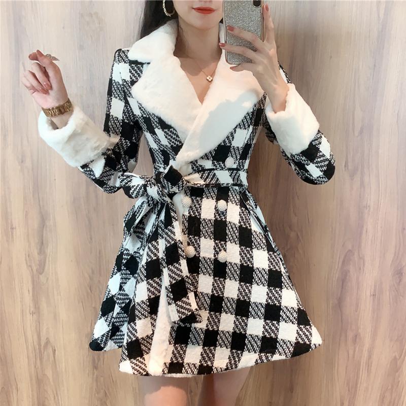 HIGH STREET 2020 Fall Winter Designer Coat Women' Double Breasted Belted Tweed Coat, As pic
HIGH STREET 2020 Fall Winter Designer Coat Women' Double Breasted Belted Tweed Coat, As pic