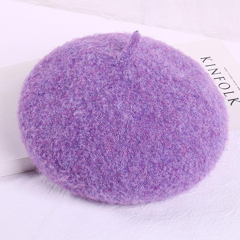 

New Style for Fashionable Wool Beret Women's Japanese-Style All-match Artistic Lady's Painter Cap Outdoor Keep Warm Hat