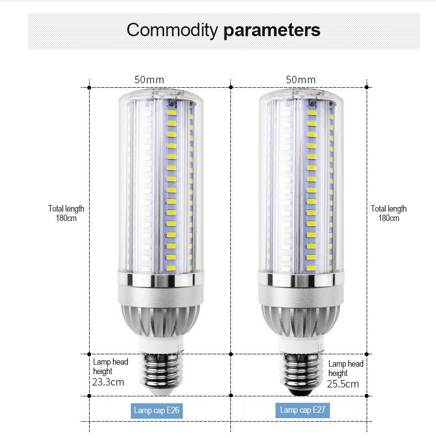 Fast delivery High Power LED Corn Light 25W 35W 50W Candle Bulb 110V E26/E27 LED Bulb Aluminum Fan Cooling No Flicker Light