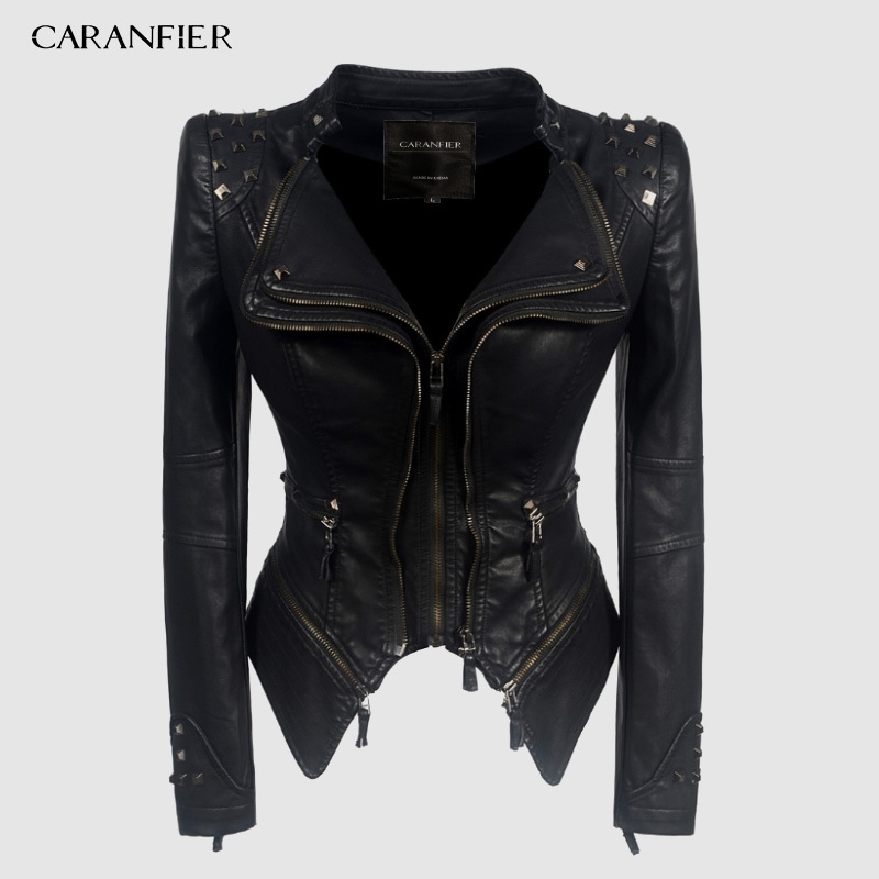 CARANFIER Jacket Women Faux Leather PU Jacket Winter Autumn Black Motorcycle Jacket Outerwear Gothic Faux leather Coat Chaqueta 201124, Red
CARANFIER Jacket Women Faux Leather PU Jacket Winter Autumn Black Motorcycle Jacket Outerwear Gothic Faux leather Coat Chaqueta 201124, Red