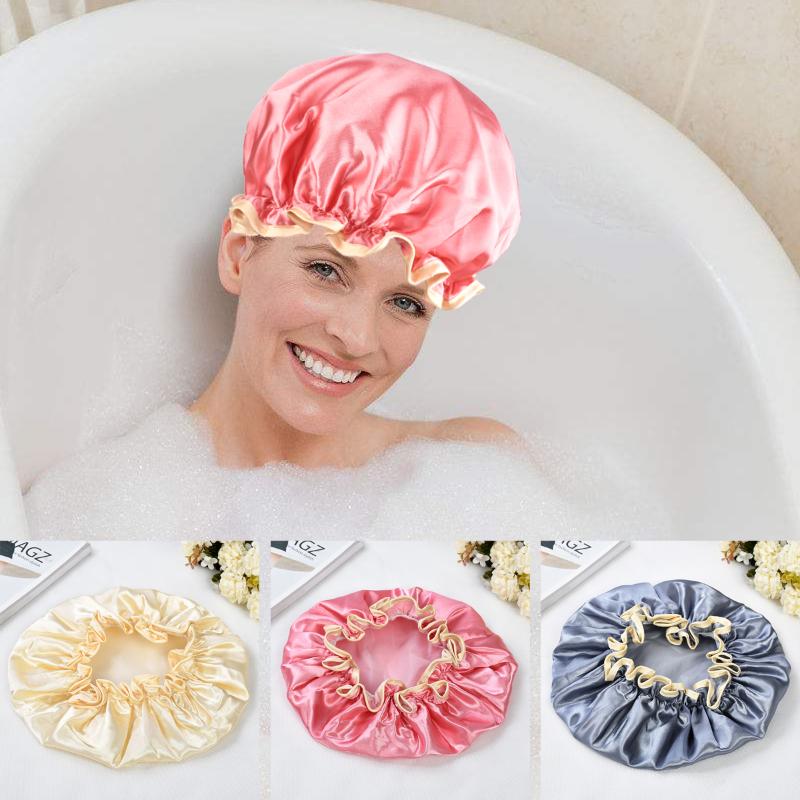 Waterproof Double Layer Shower Hair Cover Women Bathroom Bath Cap Supplies Shower Caps Bathroom Accessories
Waterproof Double Layer Shower Hair Cover Women Bathroom Bath Cap Supplies Shower Caps Bathroom Accessories