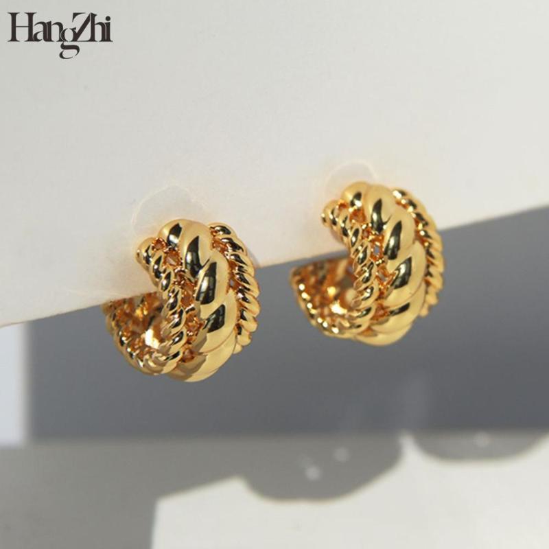 HANGZHI 2021 Punk Retro Metal Geometric Irregular C Shape Three-layer Twist Woven Stud Earrings for Women Girls Party Jewellery
HANGZHI 2021 Punk Retro Metal Geometric Irregular C Shape Three-layer Twist Woven Stud Earrings for Women Girls Party Jewellery