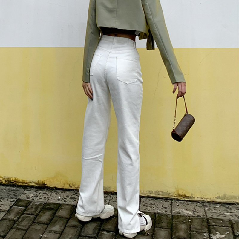 Women's Jeans straight leg Mom Jeans Baggy High Waist Straight Pants Women 2020 Fashion Casual Loose Undefined Trousers LJ201127