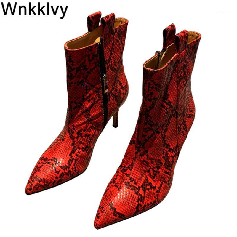 Pointed toe Snake Pattern short boots women thin high heels Autumn winter sexy shoes 2020 runway ankle boots zapatos mujer1, Blue
Pointed toe Snake Pattern short boots women thin high heels Autumn winter sexy shoes 2020 runway ankle boots zapatos mujer1, Blue