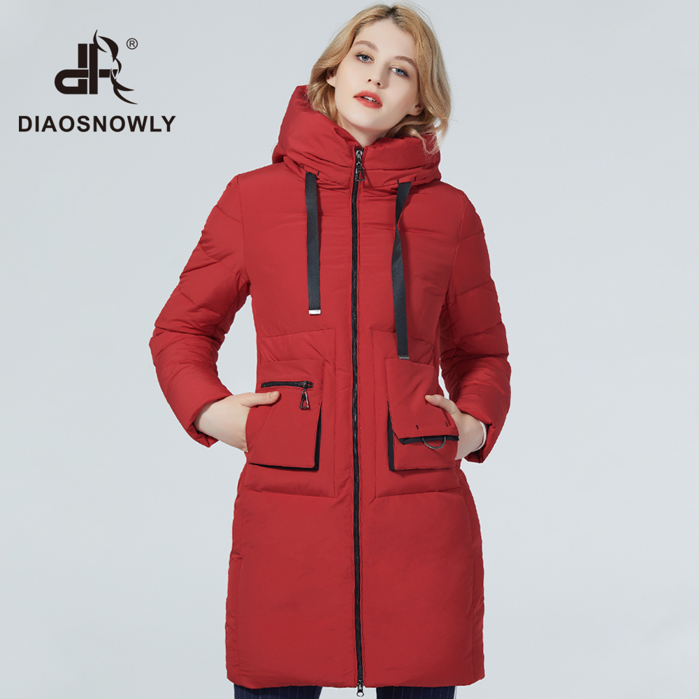 Diaosnowly Fashionable Winter Jacket Women Thick Hooded Warm Outwear Coats Long For Women Female Winter Clothes Women Fashion Woman 201210